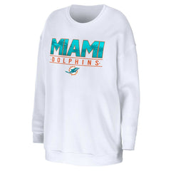 Miami Dolphins WEAR by Erin Andrews Women's Domestic Pullover Sweatshirt - White Pullover