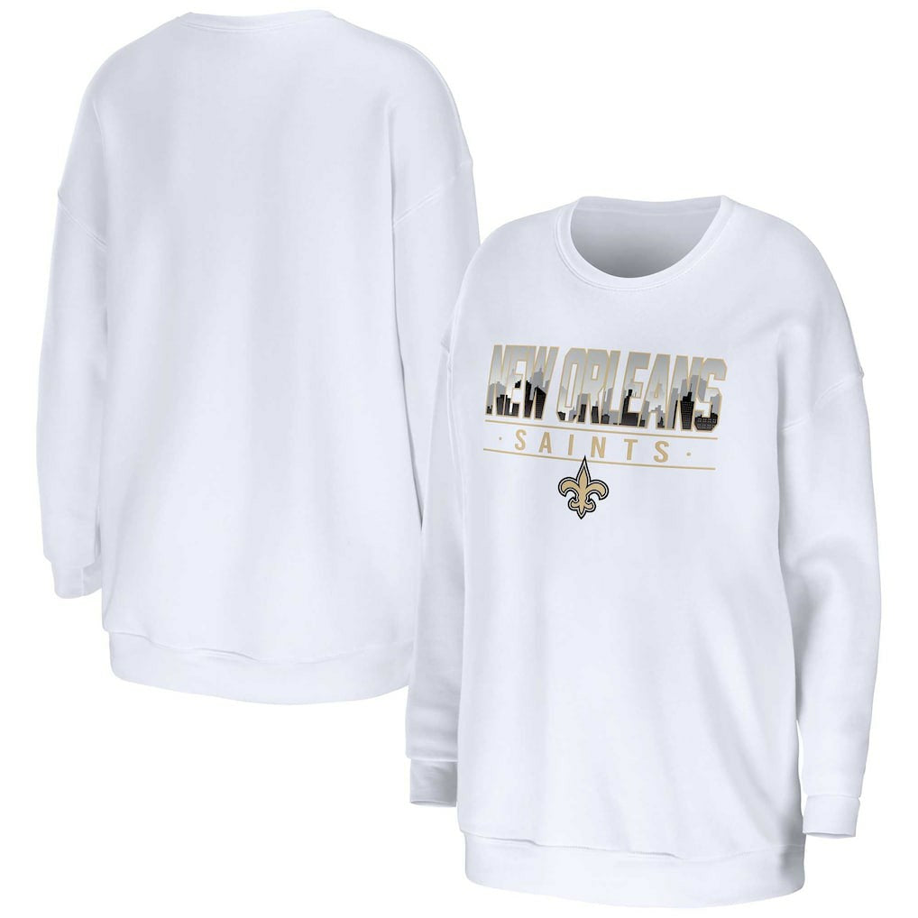 New Orleans Saints WEAR by Erin Andrews Women's Domestic Pullover Sweatshirt - White Pullover