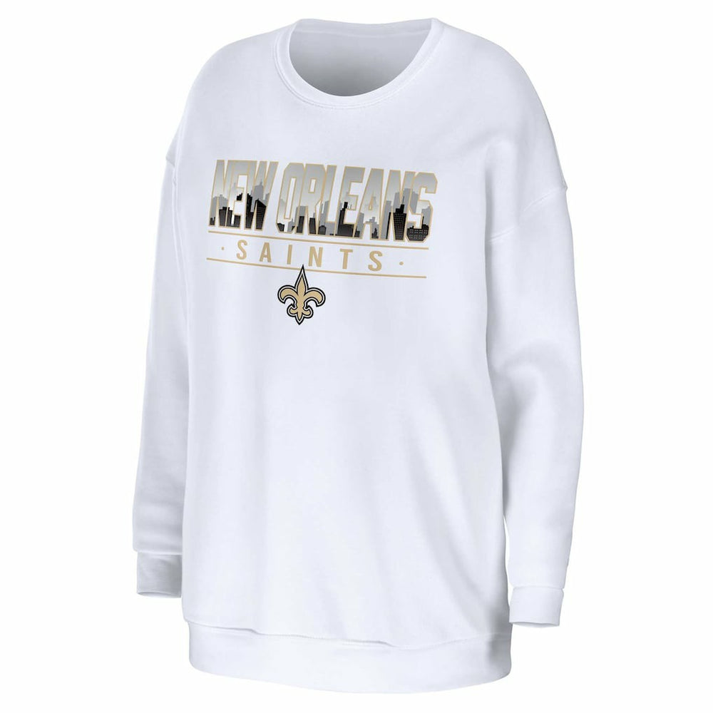 New Orleans Saints WEAR by Erin Andrews Women's Domestic Pullover Sweatshirt - White Pullover