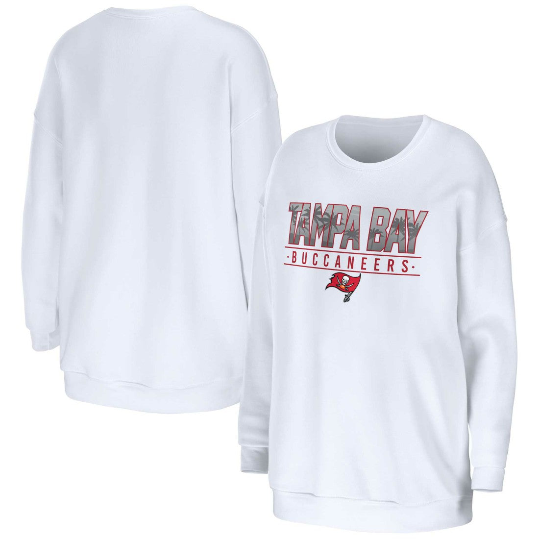 Tampa Bay Buccaneers WEAR by Erin Andrews Women's Domestic Pullover Sweatshirt - White Pullover