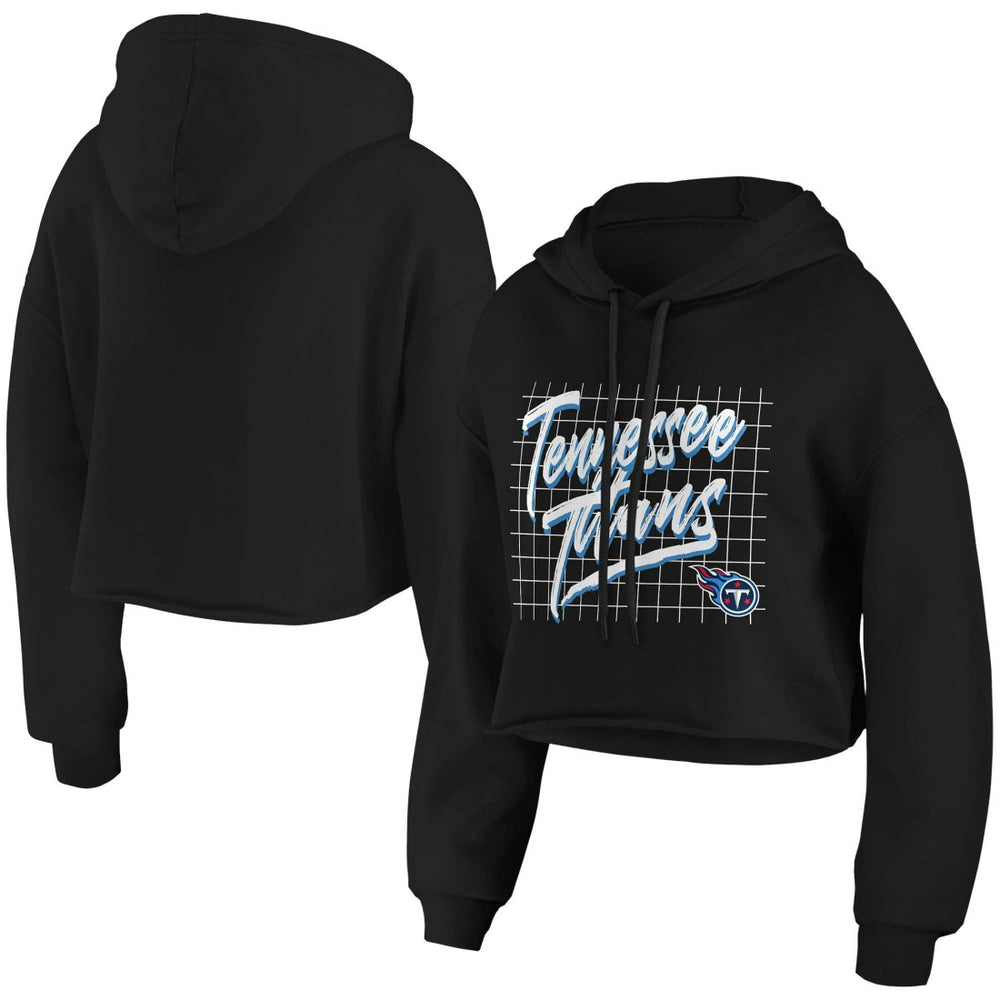 Tennessee Titans WEAR by Erin Andrews Women's Domestic Cropped Pullover Hoodie - Black Hoodies
