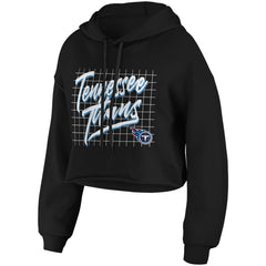 Tennessee Titans WEAR by Erin Andrews Women's Domestic Cropped Pullover Hoodie - Black Hoodies