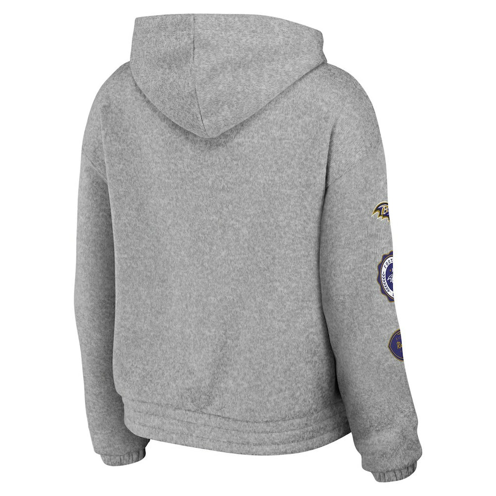 Baltimore Ravens WEAR by Erin Andrews Women's Full-Zip Hoodie - Heather Gray Hoodies