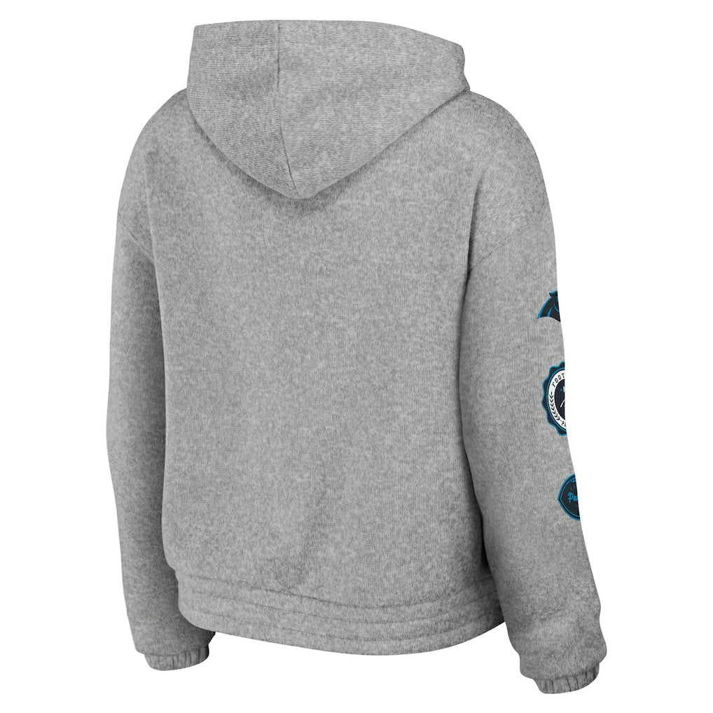 Carolina Panthers WEAR by Erin Andrews Women's Full-Zip Hoodie - Heather Gray Hoodies