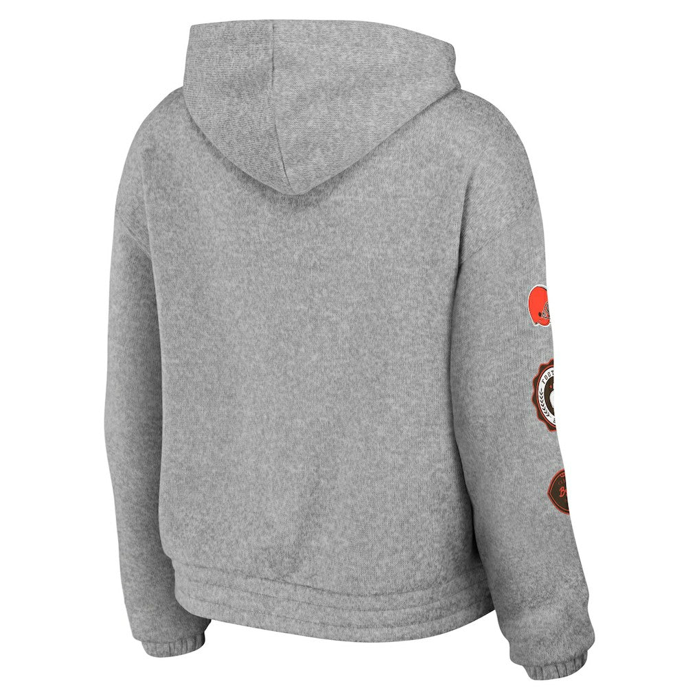 Cleveland Browns WEAR by Erin Andrews Women's Full-Zip Hoodie - Heather Gray Hoodies