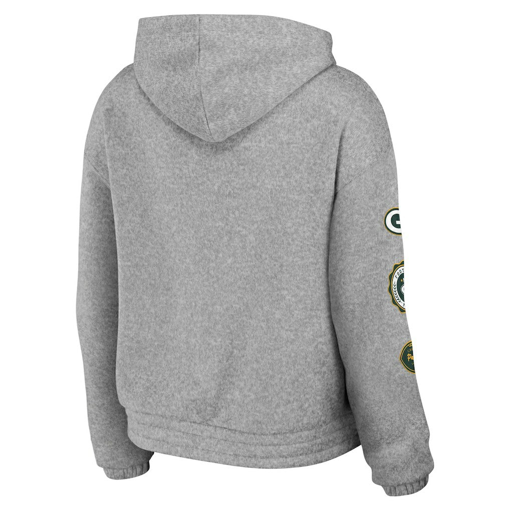 Green Bay Packers WEAR by Erin Andrews Women's Full-Zip Hoodie - Heather Gray Hoodies