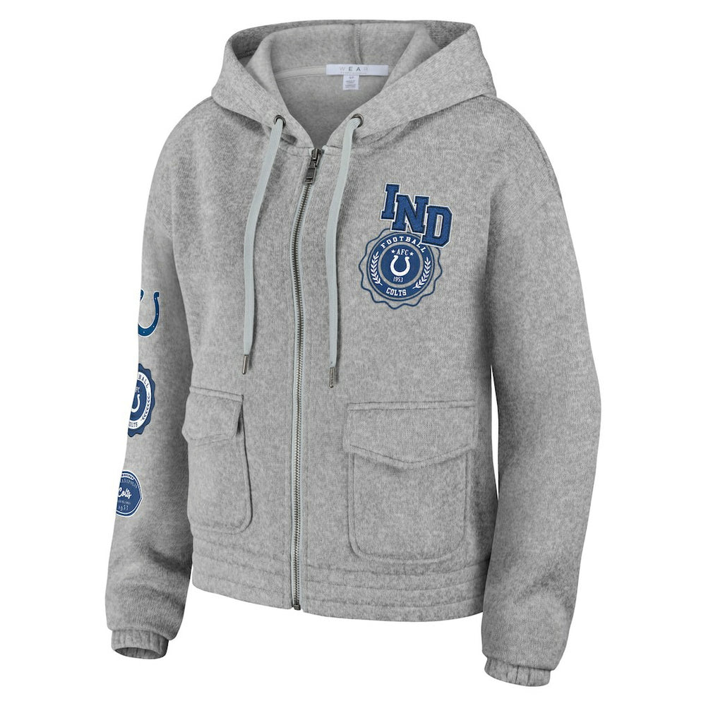 Indianapolis Colts WEAR by Erin Andrews Women's Full-Zip Hoodie - Heather Gray Hoodies