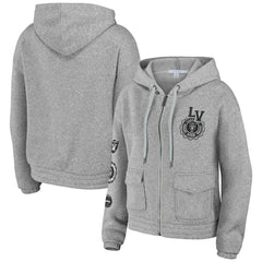 Las Vegas Raiders WEAR by Erin Andrews Women's Full-Zip Hoodie - Heather Gray Hoodies