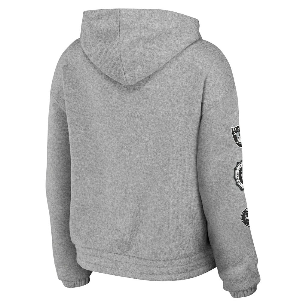 Las Vegas Raiders WEAR by Erin Andrews Women's Full-Zip Hoodie - Heather Gray Hoodies