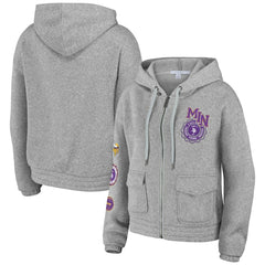 Minnesota Vikings WEAR by Erin Andrews Women's Full-Zip Hoodie - Heather Gray Hoodies