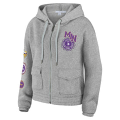 Minnesota Vikings WEAR by Erin Andrews Women's Full-Zip Hoodie - Heather Gray Hoodies