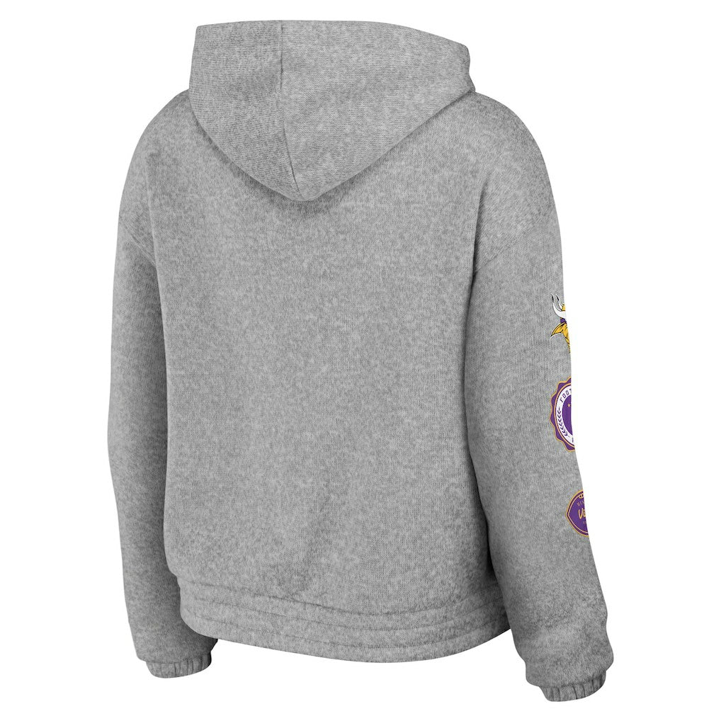 Minnesota Vikings WEAR by Erin Andrews Women's Full-Zip Hoodie - Heather Gray Hoodies