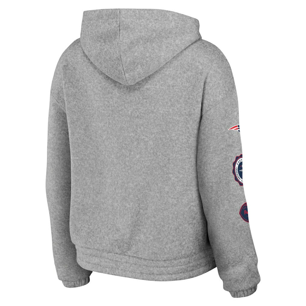New England Patriots WEAR by Erin Andrews Women's Full-Zip Hoodie - Heather Gray Hoodies