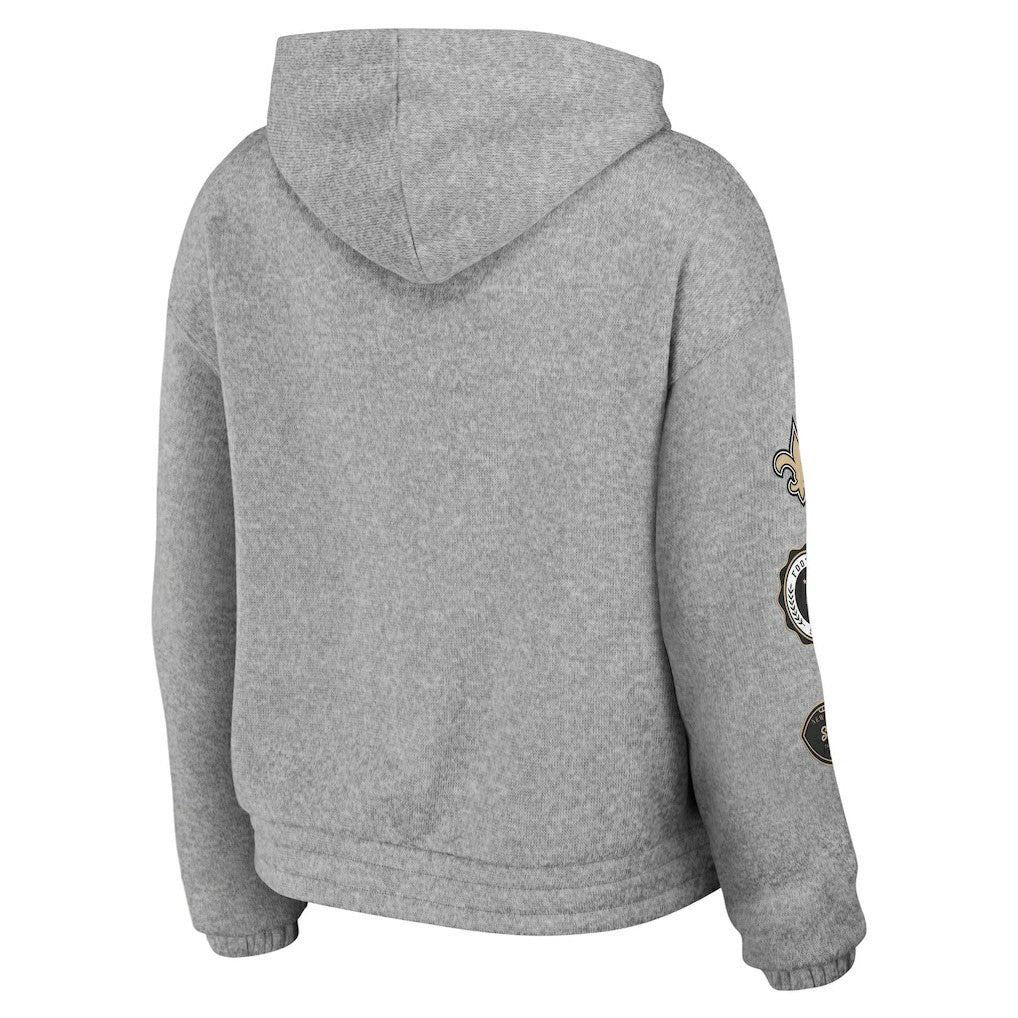 New Orleans Saints WEAR by Erin Andrews Women's Full-Zip Hoodie - Heather Gray Hoodies