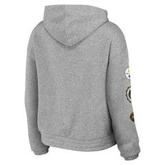 Pittsburgh Steelers WEAR by Erin Andrews Women's Full-Zip Hoodie - Heather Gray Hoodies