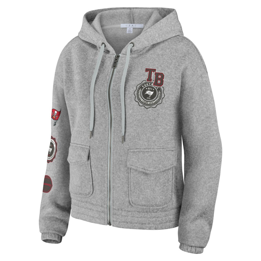 Tampa Bay Buccaneers WEAR by Erin Andrews Women's Full-Zip Hoodie - Heather Gray Hoodies