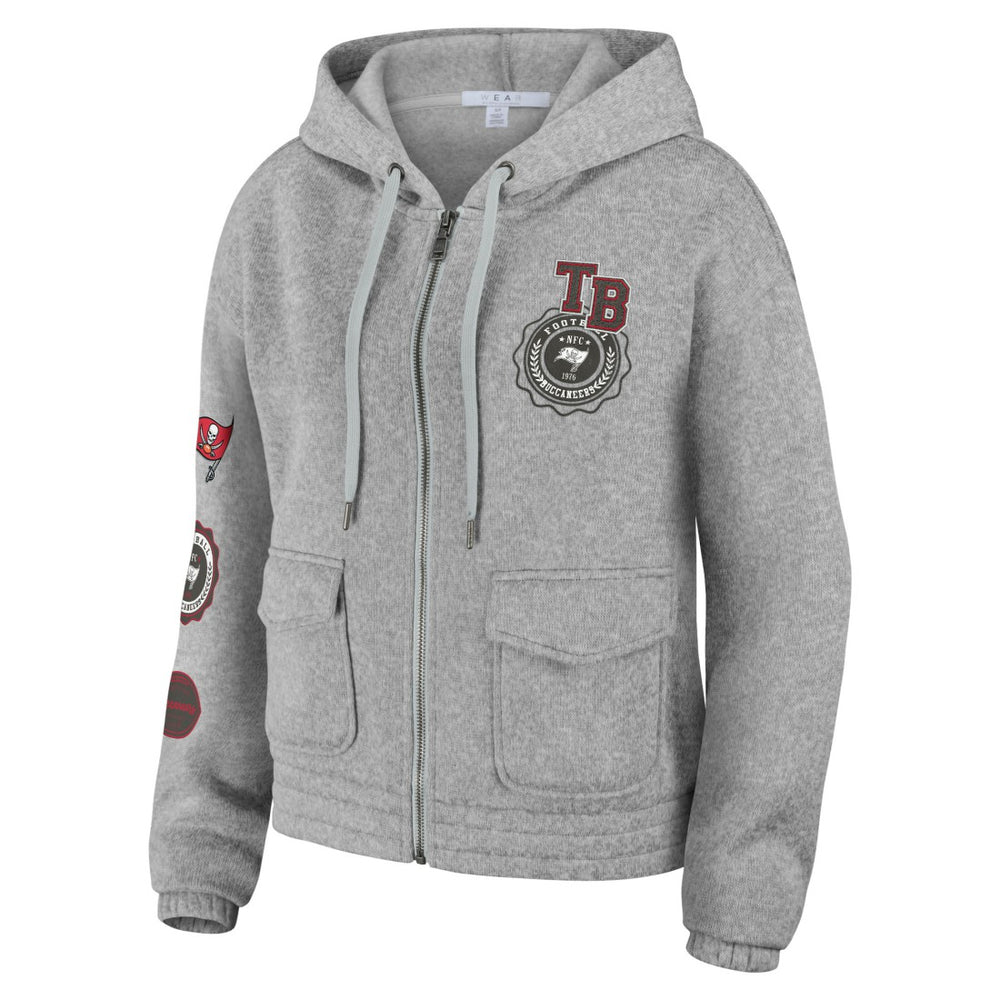 Tampa Bay Buccaneers WEAR by Erin Andrews Women's Full-Zip Hoodie - Heather Gray Hoodies