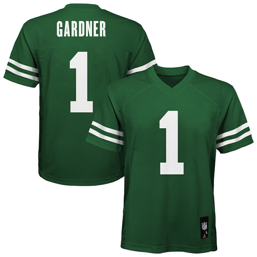 Ahmad Sauce Gardner New York Jets Youth Replica Player Jersey - Green Jerseys