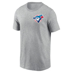 Toronto Blue Jays Nike Cooperstown Collection Large Logo 2-Hit T-Shirt - Heather Gray T-shirts