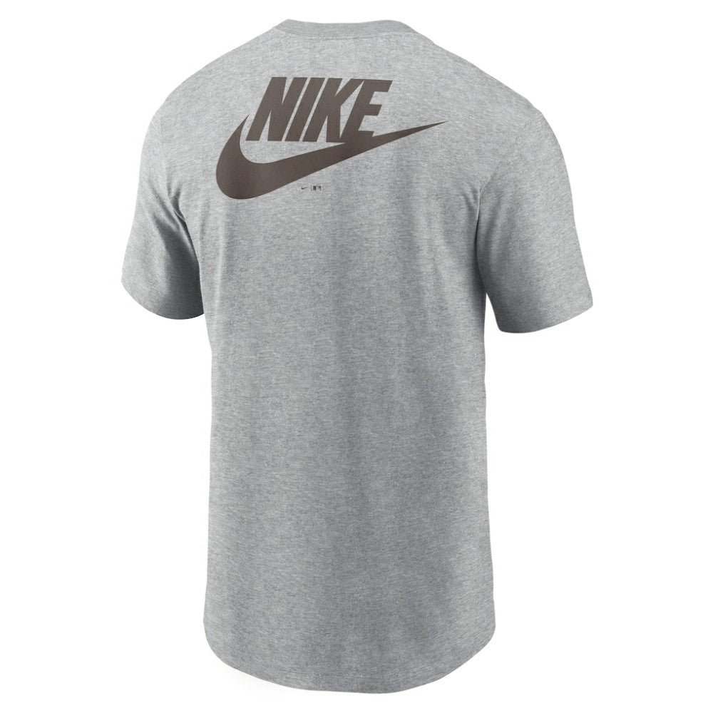 San Diego Padres Nike Cooperstown Collection Large Logo 2-Hit T-Shirt - Heather Gray T-shirts