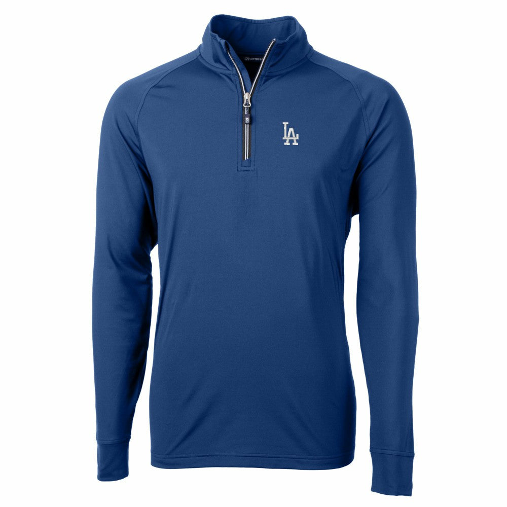 Los Angeles Dodgers Cutter & Buck Adapt Eco Knit Stretch Recycled Quarter-Zip Pullover Top - Royal Pullover