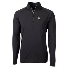 Los Angeles Dodgers Cutter & Buck Adapt Eco Knit Stretch Recycled Quarter-Zip Pullover Top - Black Pullover