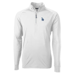 Los Angeles Dodgers Cutter & Buck Adapt Eco Knit Stretch Recycled Quarter-Zip Pullover Top - White Pullover