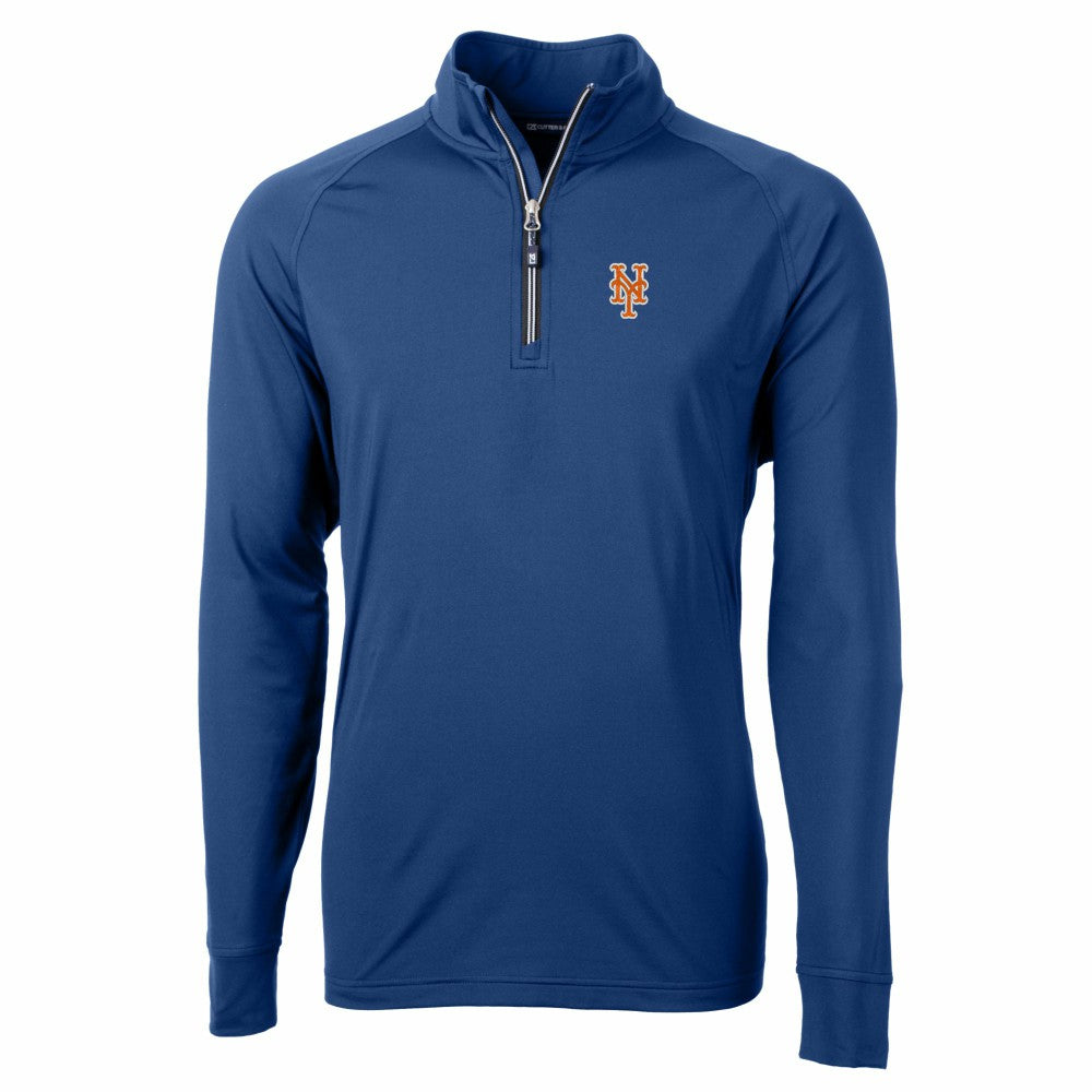 New York Mets Cutter & Buck Adapt Eco Knit Stretch Recycled Quarter-Zip Pullover Top - Royal Pullover