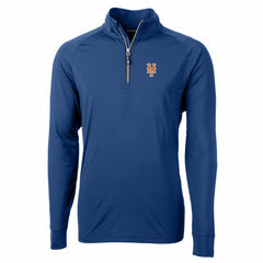 New York Mets Cutter & Buck Adapt Eco Knit Stretch Recycled Quarter-Zip Pullover Top - Royal Pullover