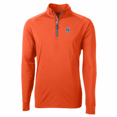 New York Mets Cutter & Buck Adapt Eco Knit Stretch Recycled Quarter-Zip Pullover Top - Orange Pullover