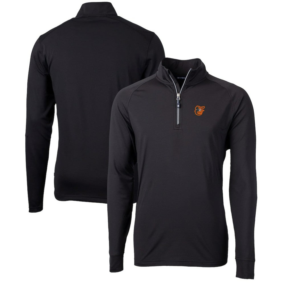 Baltimore Orioles Cutter & Buck Adapt Eco Knit Stretch Recycled Quarter-Zip Pullover Top - Black Pullover