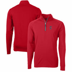 Cleveland Guardians Cutter & Buck Adapt Eco Knit Stretch Recycled Quarter-Zip Pullover Top - Red Pullover