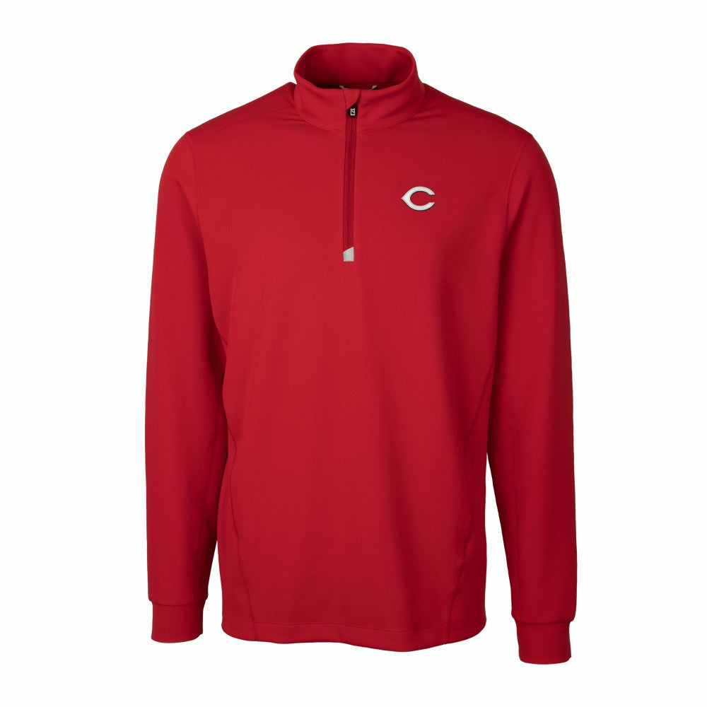 Cincinnati Reds Cutter & Buck Traverse Stretch Quarter-Zip Pullover Top - Red Pullover
