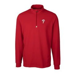 Philadelphia Phillies Cutter & Buck Traverse Stretch Quarter-Zip Pullover Top - Red Pullover