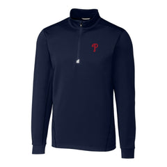 Philadelphia Phillies Cutter & Buck Traverse Stretch Quarter-Zip Pullover Top - Navy Pullover