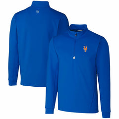 New York Mets Cutter & Buck Traverse Stretch Quarter-Zip Pullover Top - Royal Pullover