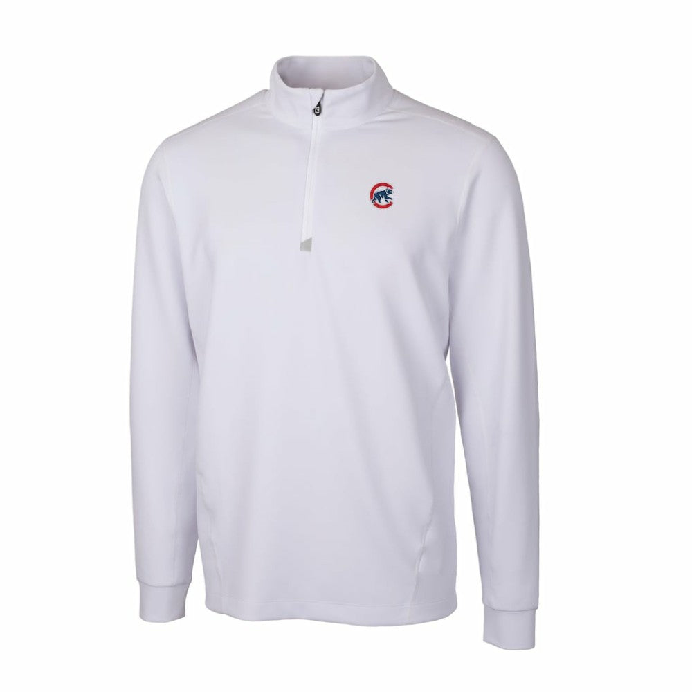 Chicago Cubs Cutter & Buck Traverse Stretch Quarter-Zip Pullover Top - White Pullover