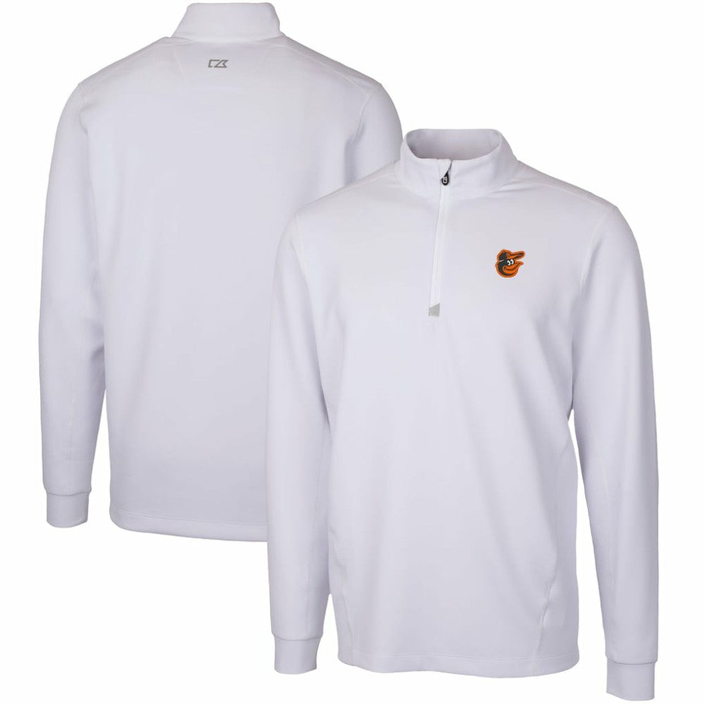 Baltimore Orioles Cutter & Buck Traverse Stretch Quarter-Zip Pullover Top - White Pullover