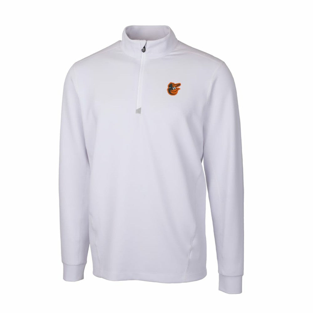 Baltimore Orioles Cutter & Buck Traverse Stretch Quarter-Zip Pullover Top - White Pullover
