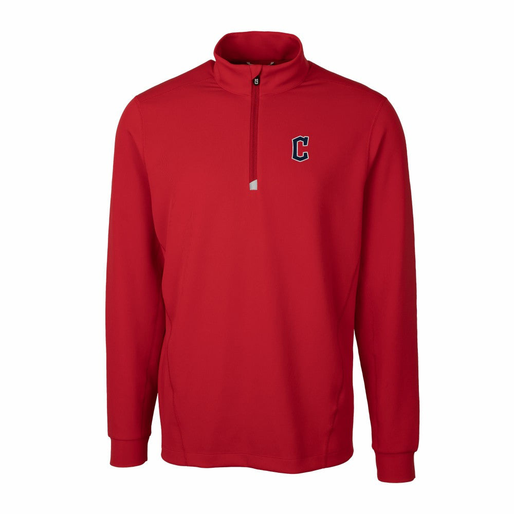 Cleveland Guardians Cutter & Buck Traverse Stretch Quarter-Zip Pullover Top - Red Pullover