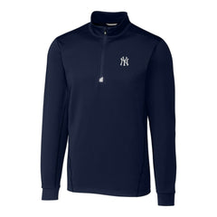 New York Yankees Cutter & Buck Traverse Stretch Quarter-Zip Pullover Top - Navy Pullover