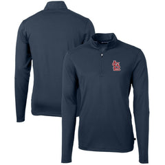 St. Louis Cardinals Cutter & Buck Virtue Eco Pique Recycled Quarter-Zip Pullover Top - Navy Pullover