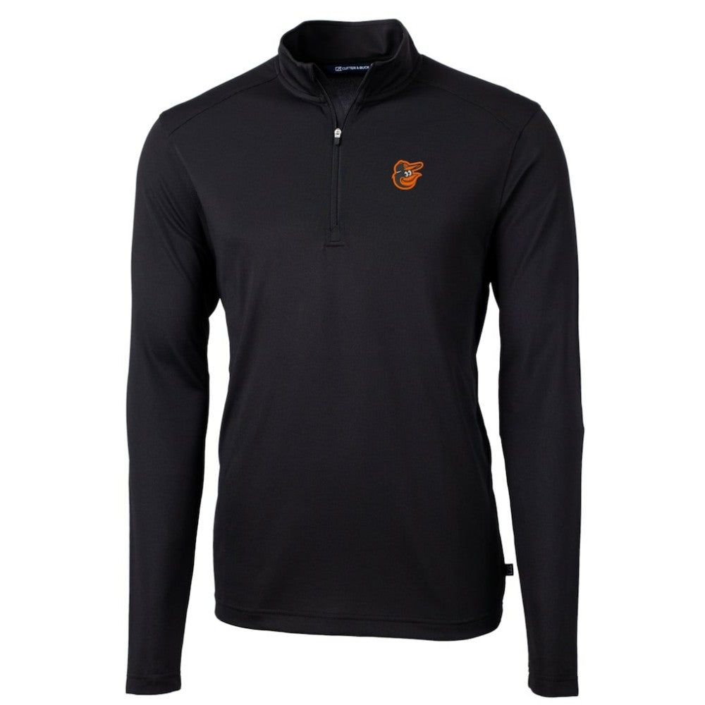 Baltimore Orioles Cutter & Buck Virtue Eco Pique Recycled Quarter-Zip Pullover Top - Black Pullover