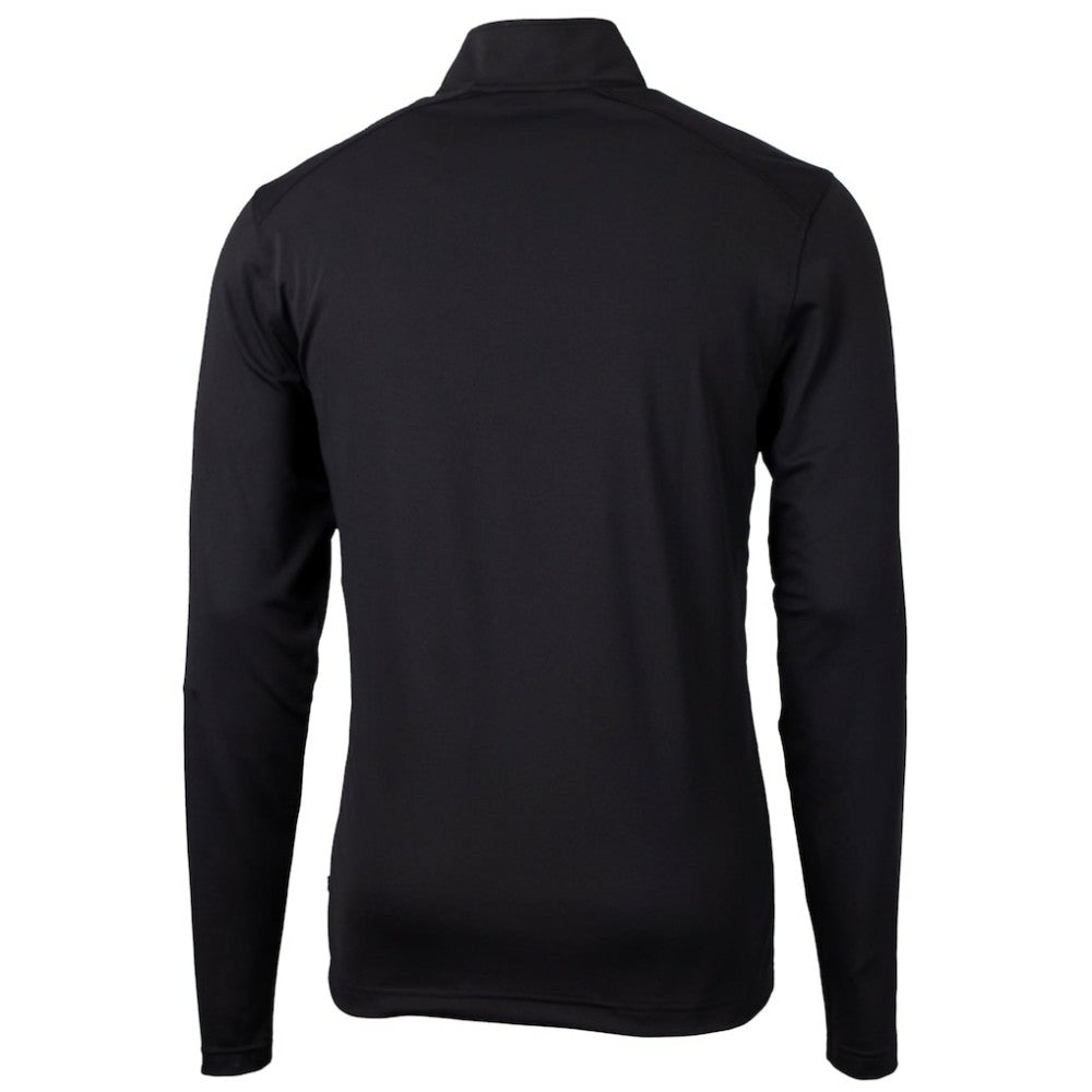 Cincinnati Reds Cutter & Buck Virtue Eco Pique Recycled Quarter-Zip Pullover Top - Black Pullover