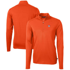 Houston Astros Cutter & Buck Virtue Eco Pique Recycled Quarter-Zip Pullover Top - Orange Pullover