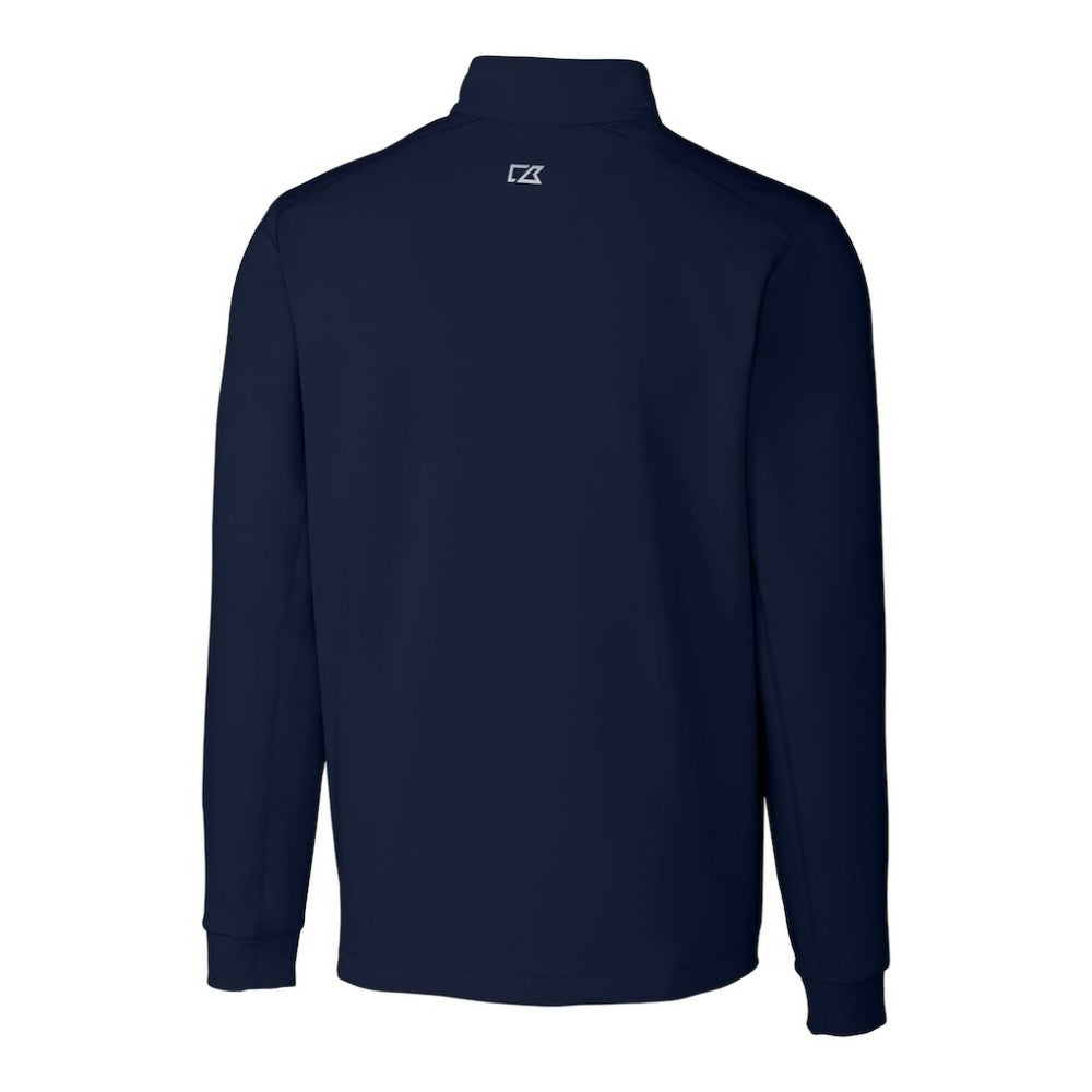 Milwaukee Brewers Cutter & Buck Big & Tall Traverse Stretch Quarter-Zip Pullover Top - Navy Pullover