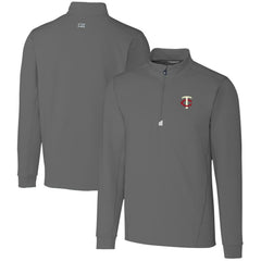 Minnesota Twins Cutter & Buck Big & Tall Traverse Stretch Quarter-Zip Pullover Top - Gray Pullover