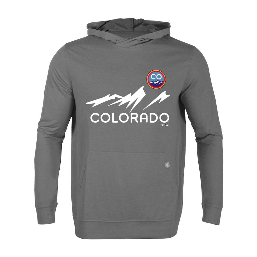 Colorado Rockies Levelwear City Connect Relay Core Logo Pullover Hoodie - Gray Hoodies