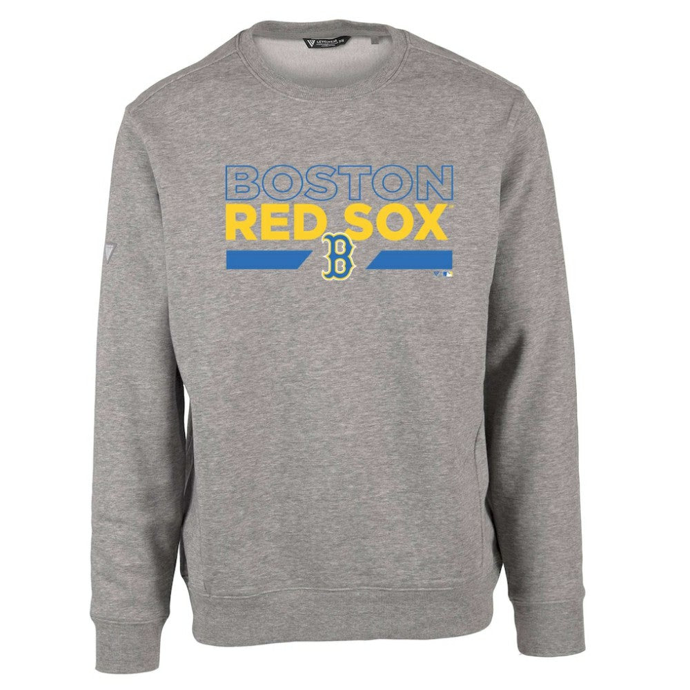 Boston Red Sox Levelwear City Connect Zane No Hitter Pullover Sweatshirt - Heather Gray Pullover