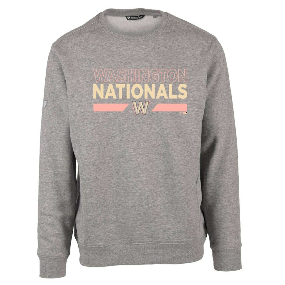 Washington Nationals Levelwear City Connect Zane No Hitter Pullover Sweatshirt - Heather Gray Pullover